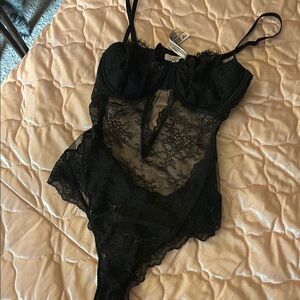 Elegant Black Lace Bodysuit